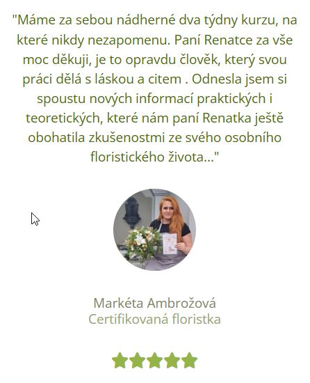 reference Floristické kurzy Mgr. Renata Steinová 2